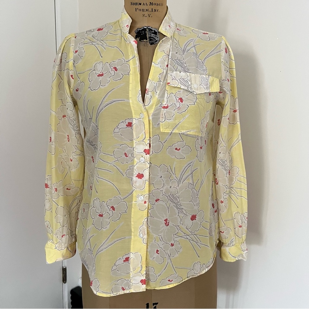 Gap Semi-Sheer Roll Sleeve Button Down